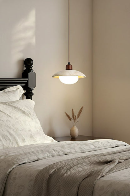 Travertine Disc Pendant Light - view 3 | morylighting
