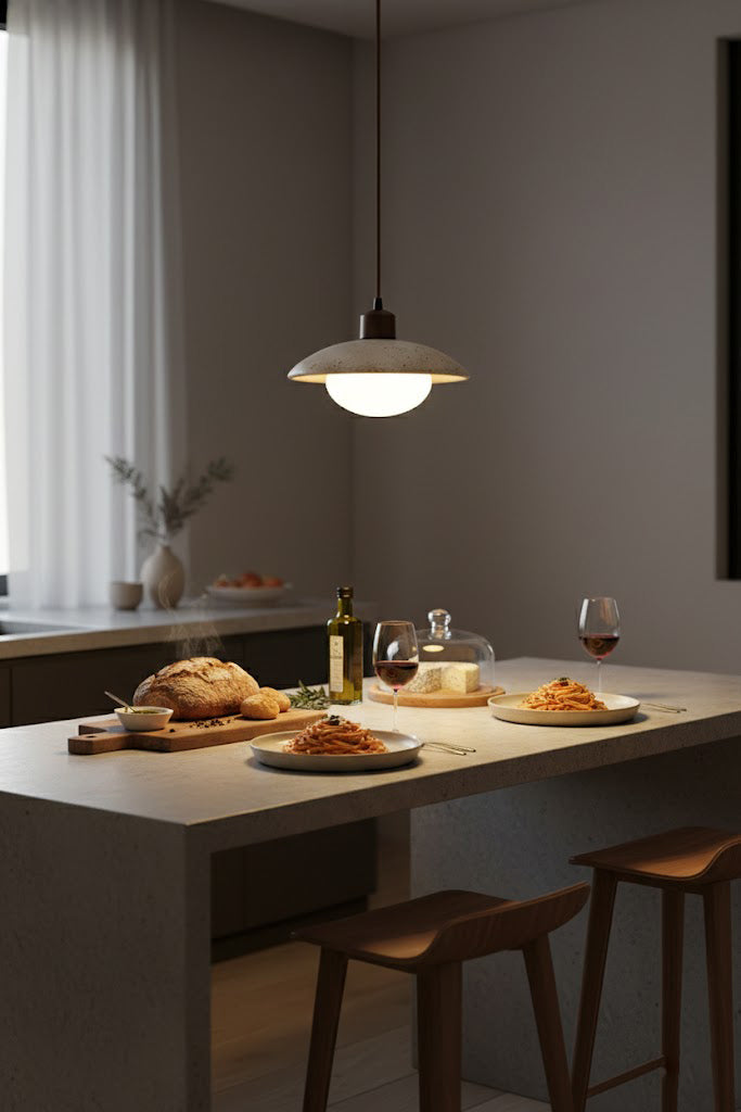 Travertine Disc Pendant Light - view 7 | morylighting