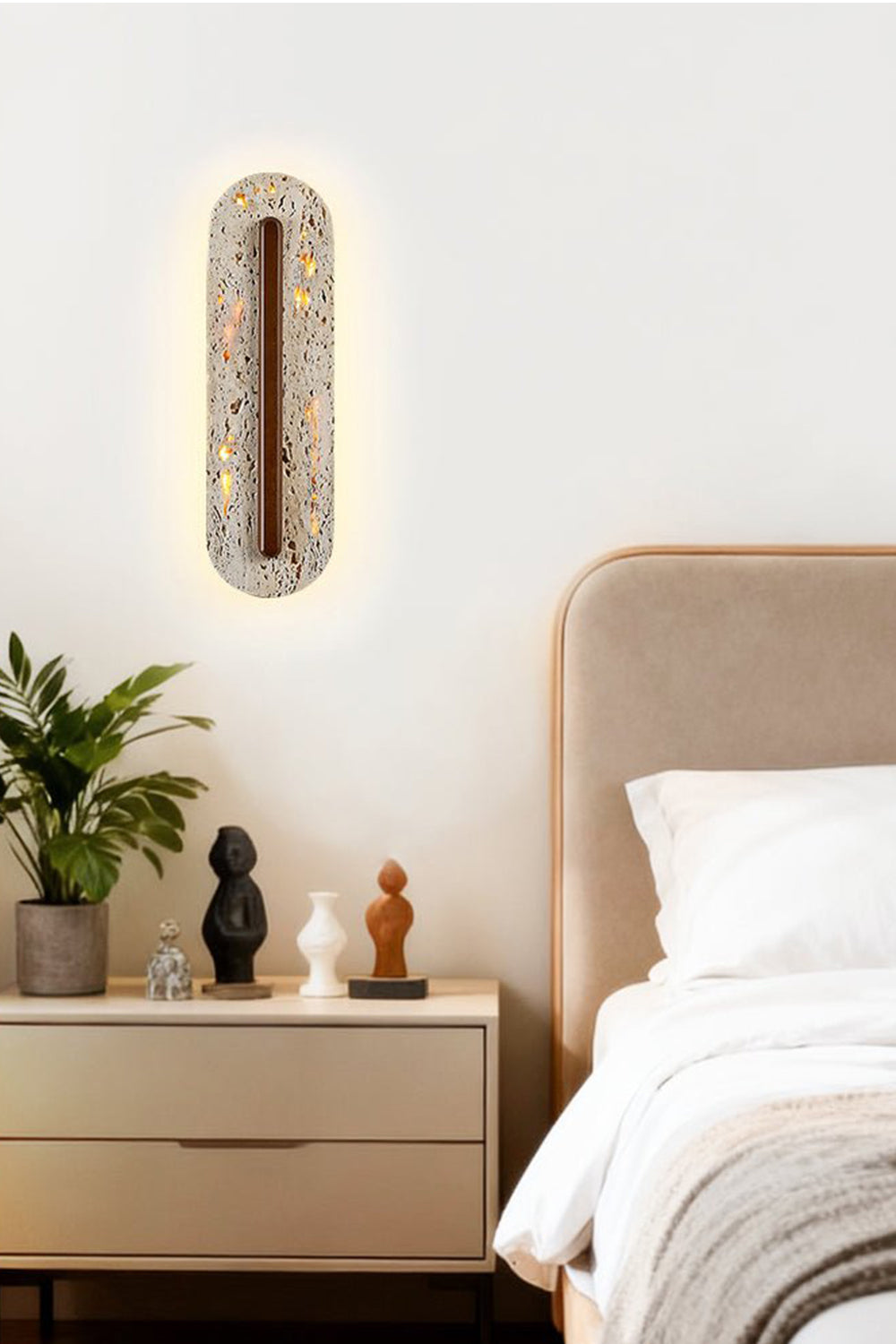 Travertine Slab Wall Sconce - view 2 | morylighting