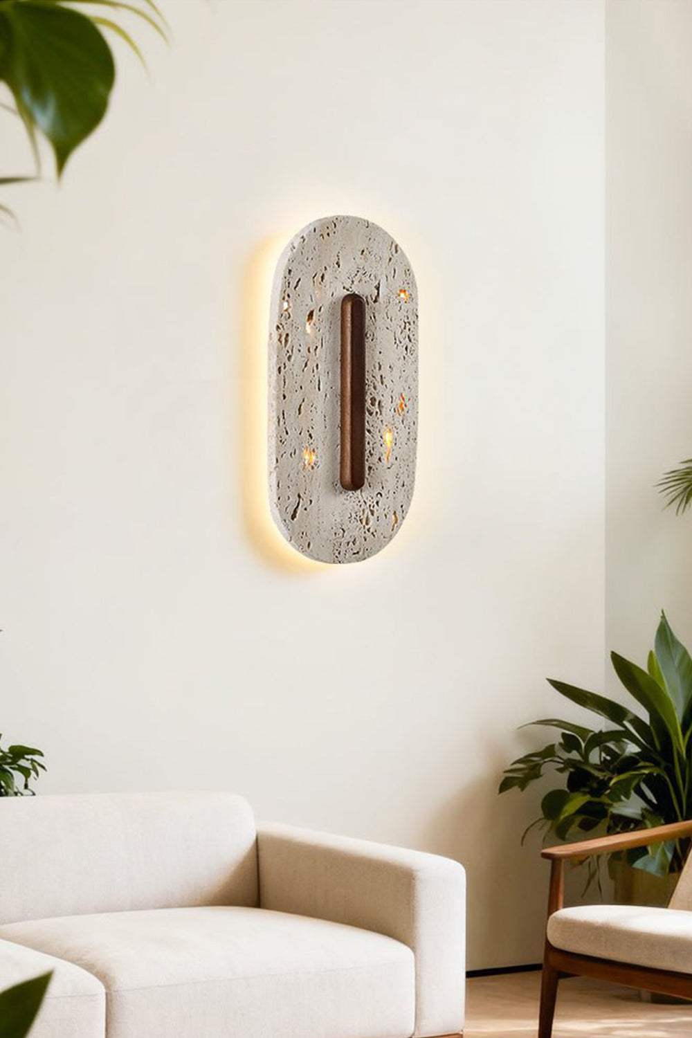 Travertine Slab Wall Sconce - view 6 | morylighting