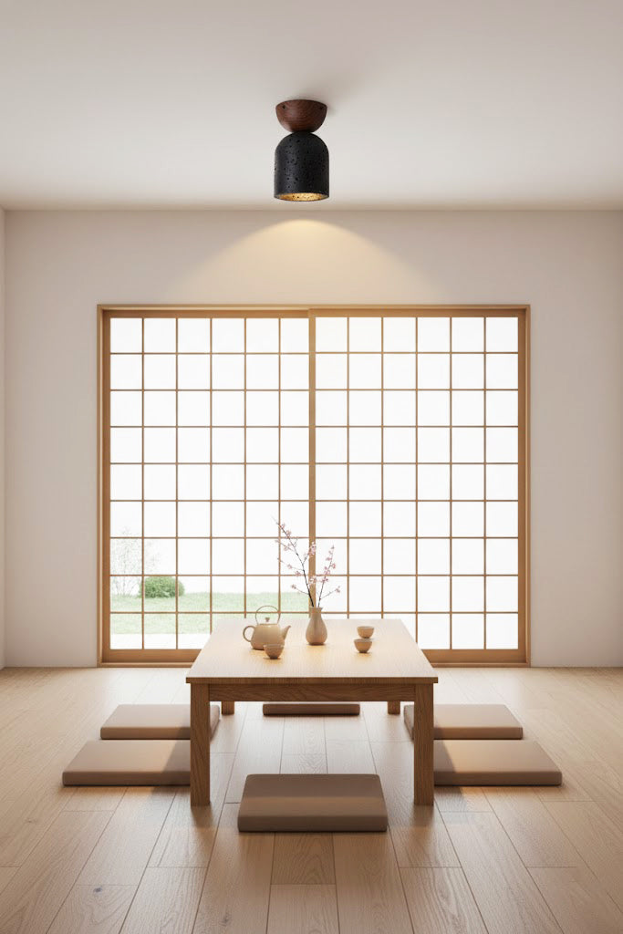Travertine Stone Ceiling Light - view 3 | morylighting