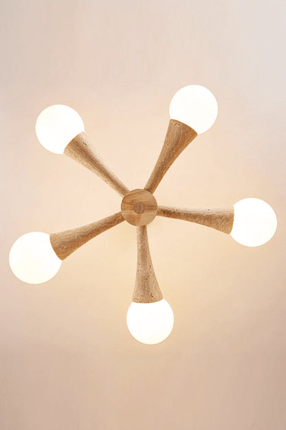Travertine Tree-Arm Chandelier - view 15 | morylighting