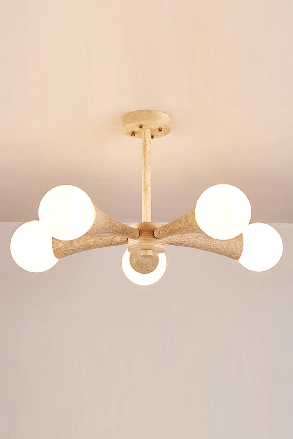 Travertine Tree-Arm Chandelier - view 16 | morylighting
