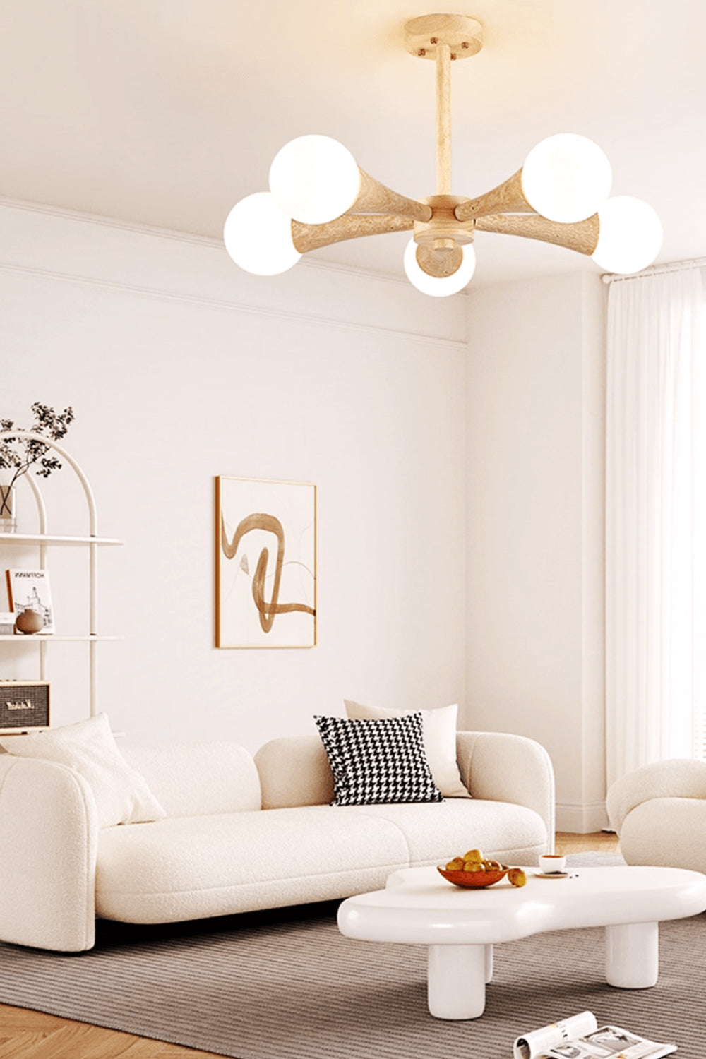 Travertine Tree-Arm Chandelier - view 4 | morylighting