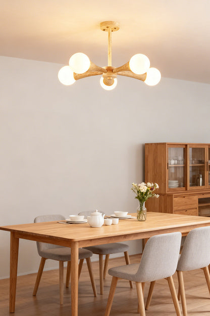 Travertine Tree-Arm Chandelier - view 3 | morylighting