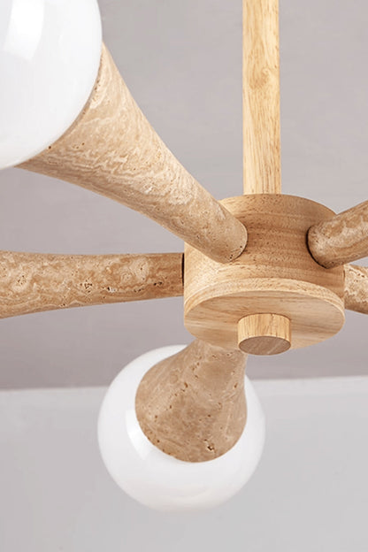 Travertine Tree-Arm Chandelier - view 18 | morylighting