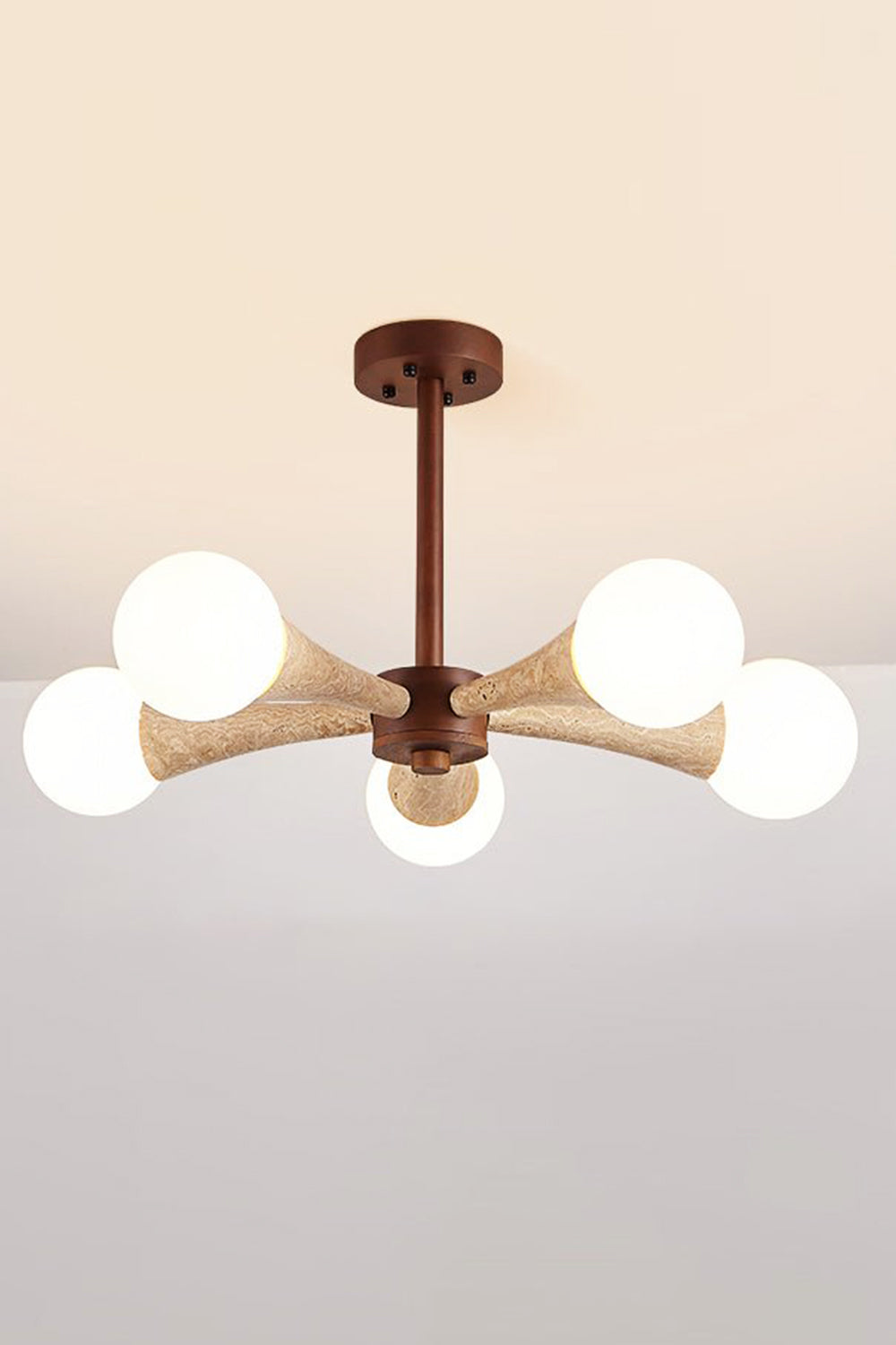 Travertine Tree-Arm Chandelier - view 9 | morylighting
