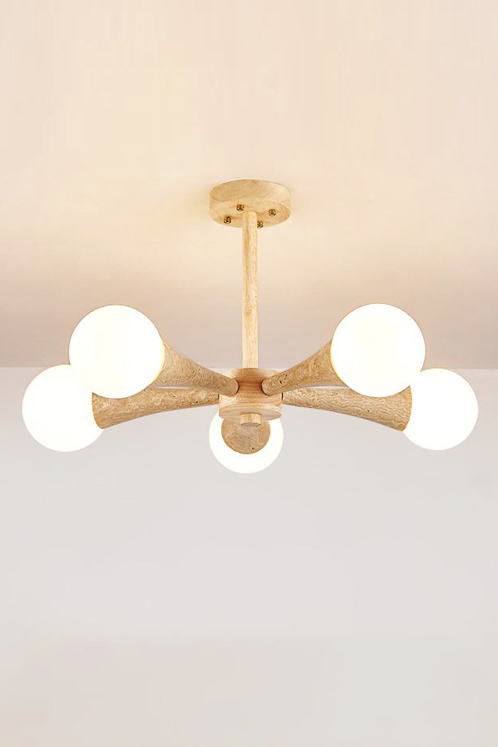 Travertine Tree-Arm Chandelier - view 8 | morylighting