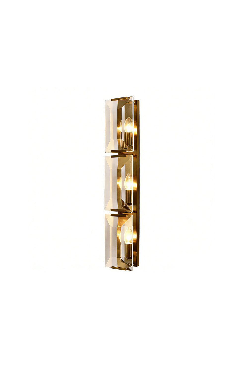 Triple Sparkling Faceted Wall Light | morylighting