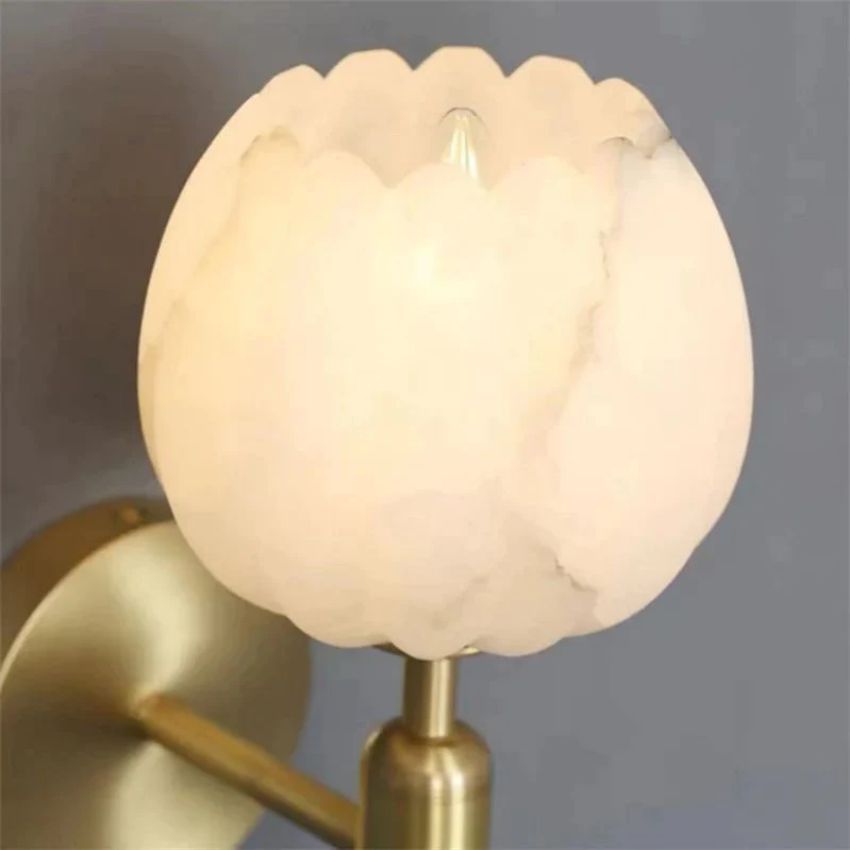 Morylighting Snowflake Alabaster Wall Sconce - Background Shot