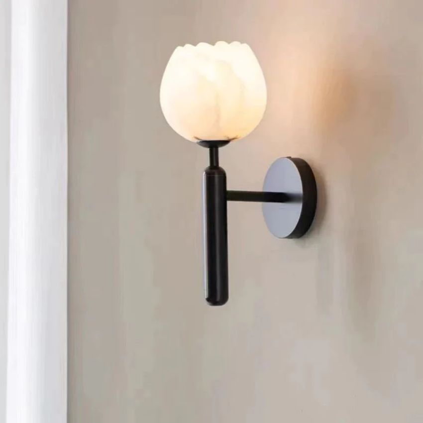 Morylighting Snowflake Alabaster Wall Sconce - Background Shot