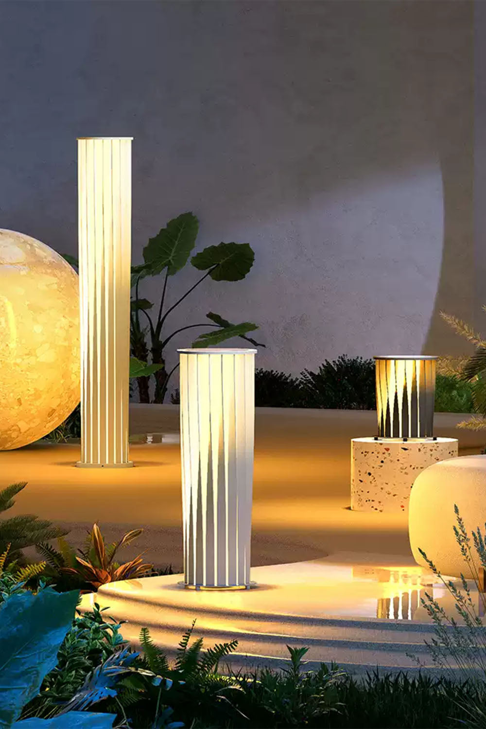 Twisted Acrylic Lantern Lawn Light - view 8 | morylighting