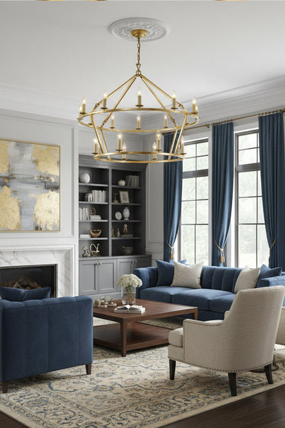 Two-Tiered Ring Chandelier - view 6 | morylighting