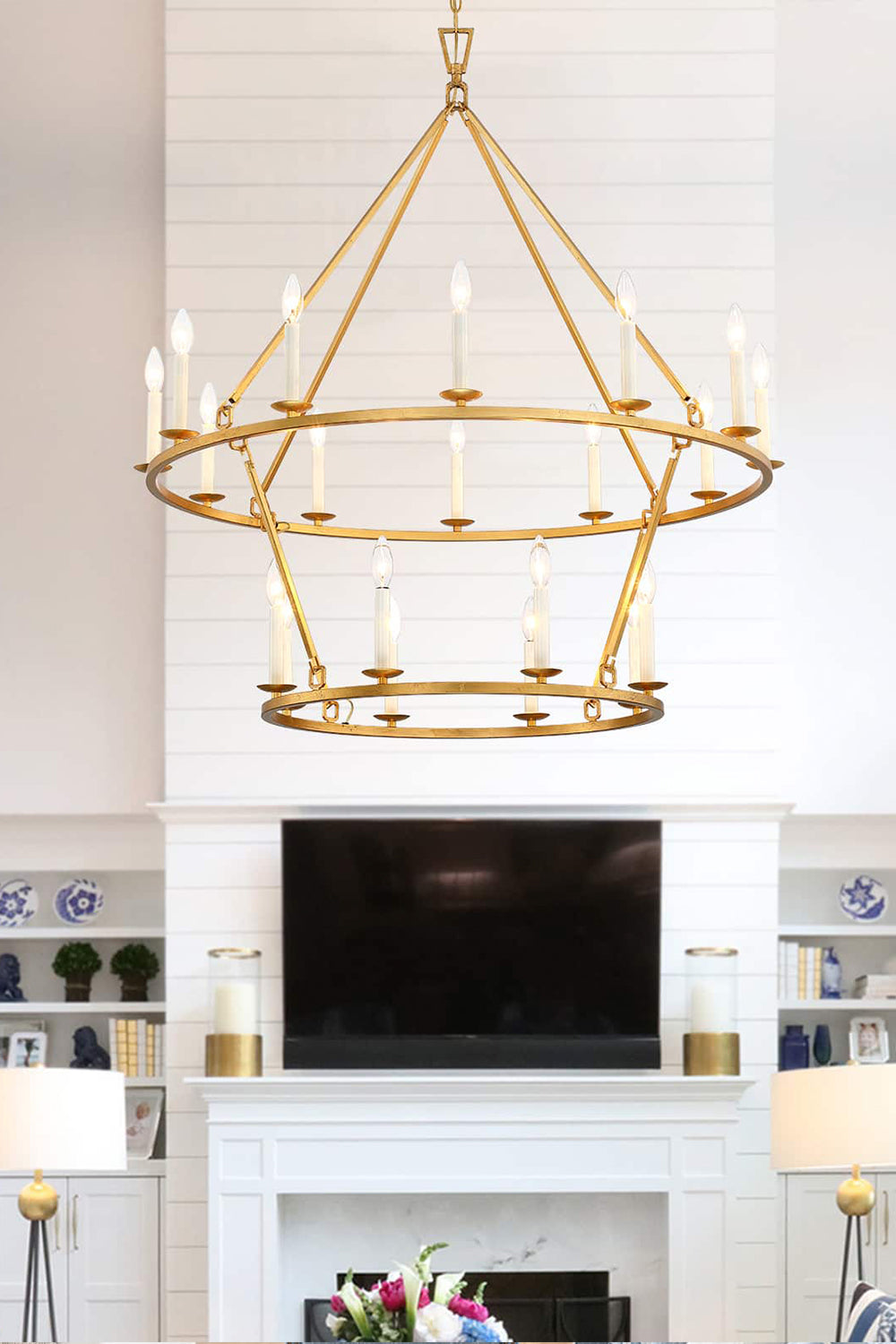 Two-Tiered Ring Chandelier - view 5 | morylighting