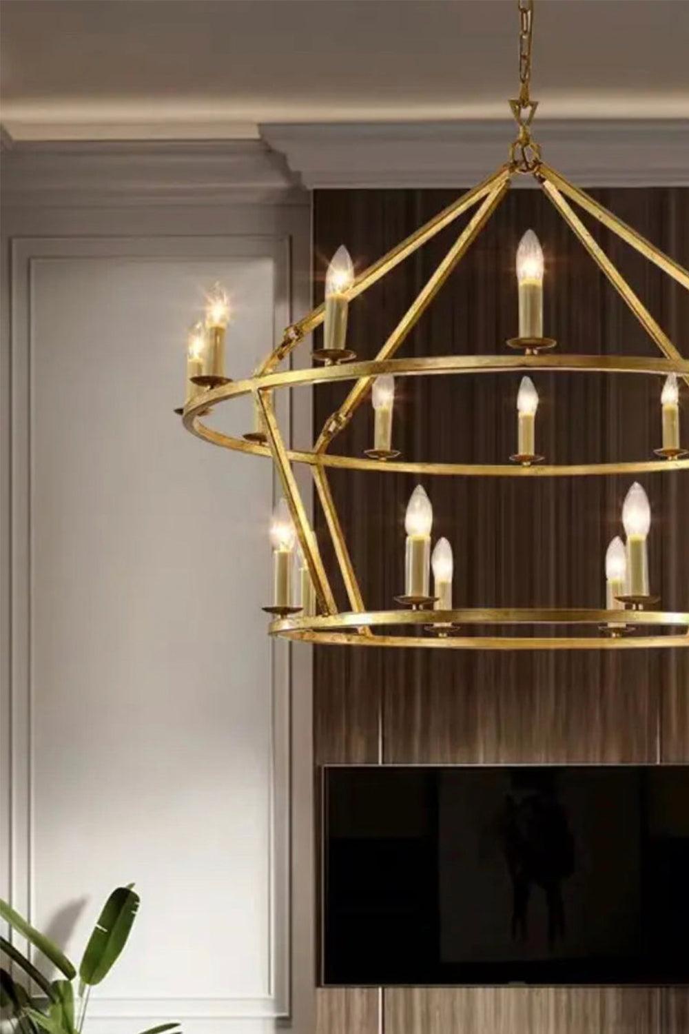 Two-Tiered Ring Chandelier - view 12 | morylighting