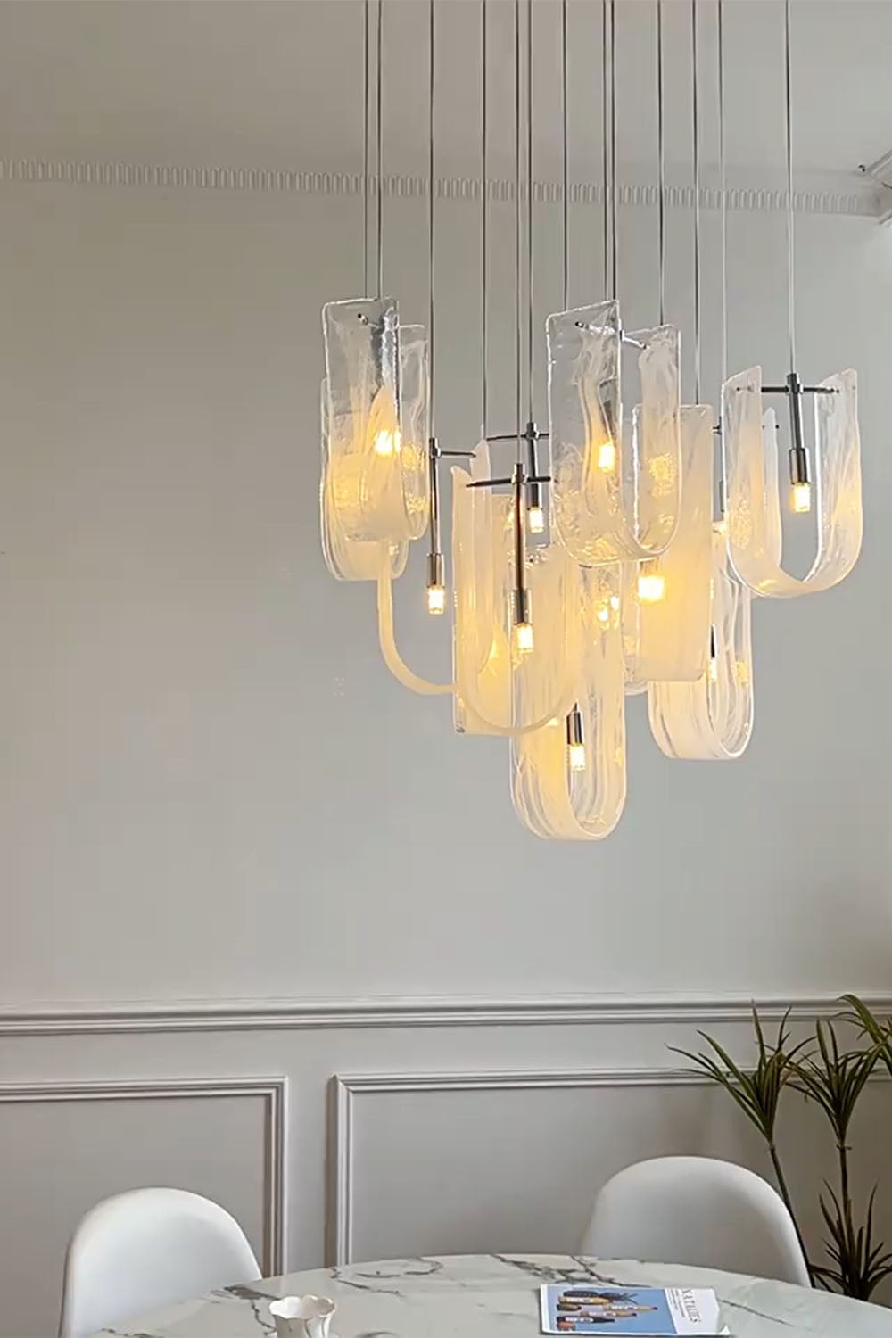 U-shaped Fog Glass Chandelier - view 7 | morylighting