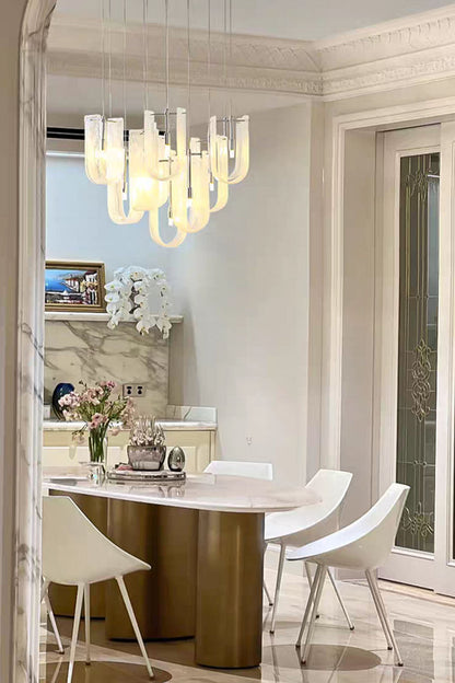U-shaped Fog Glass Chandelier - view 8 | morylighting