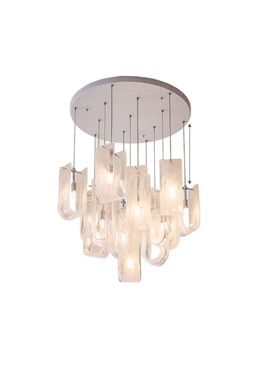 U-shaped Fog Glass Chandelier | morylighting