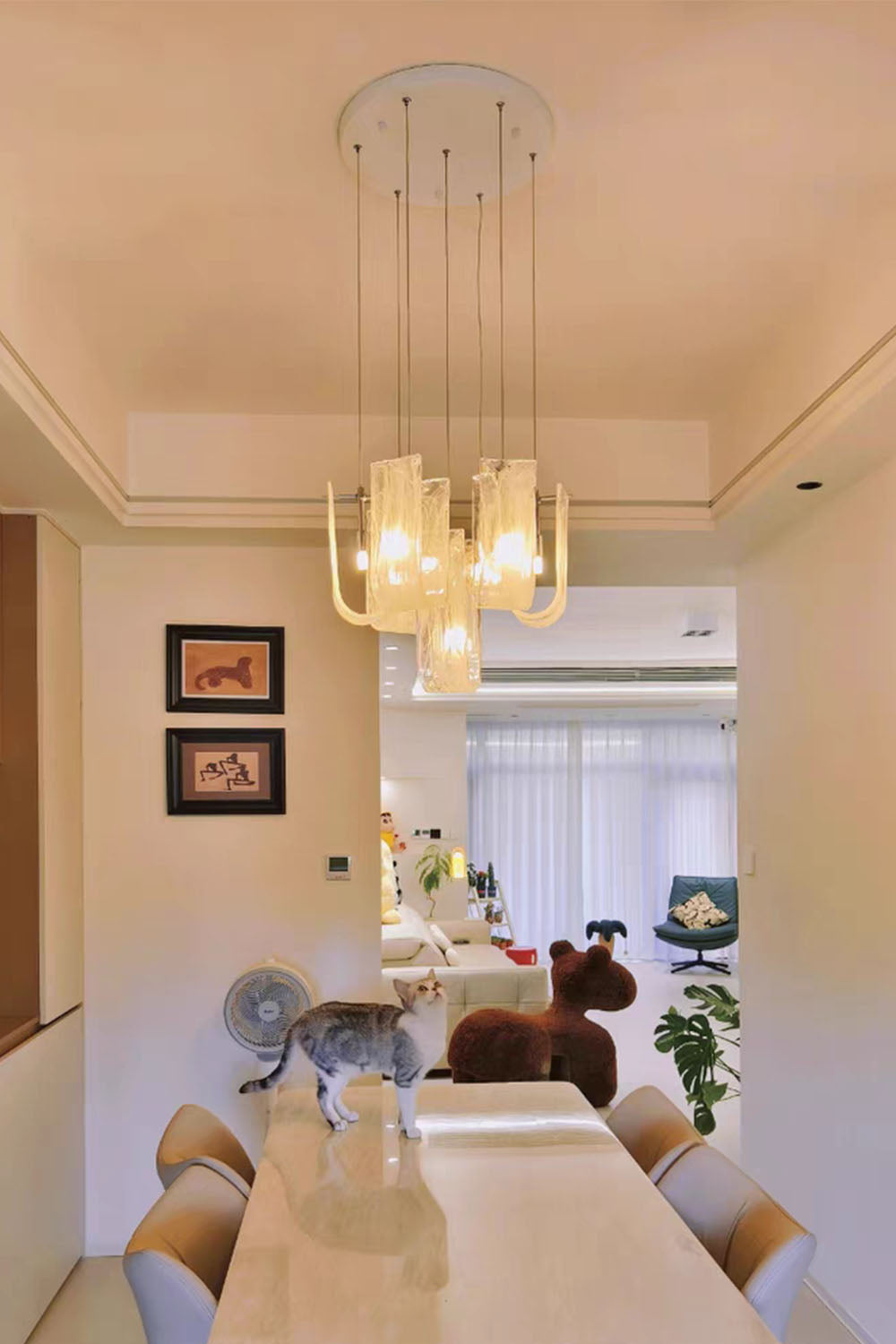 U-shaped Fog Glass Chandelier - view 10 | morylighting