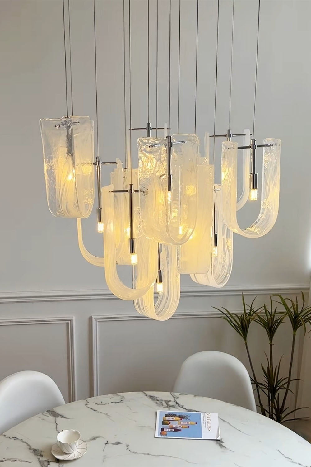 U-shaped Fog Glass Chandelier - view 11 | morylighting