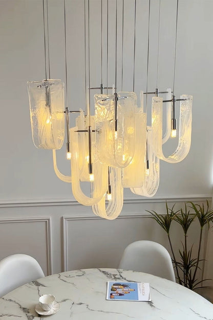 U-shaped Fog Glass Chandelier - view 11 | morylighting