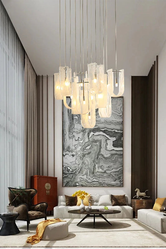 U-shaped Fog Glass Chandelier - view 2 | morylighting