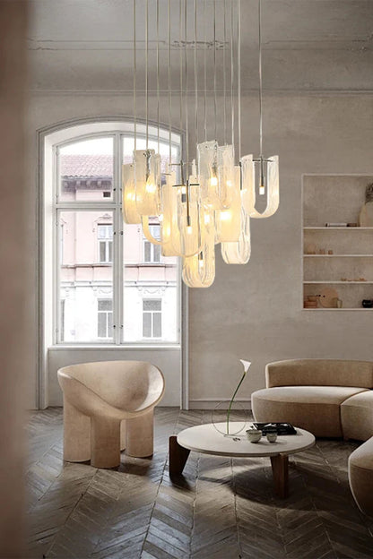 U-shaped Fog Glass Chandelier - view 3 | morylighting