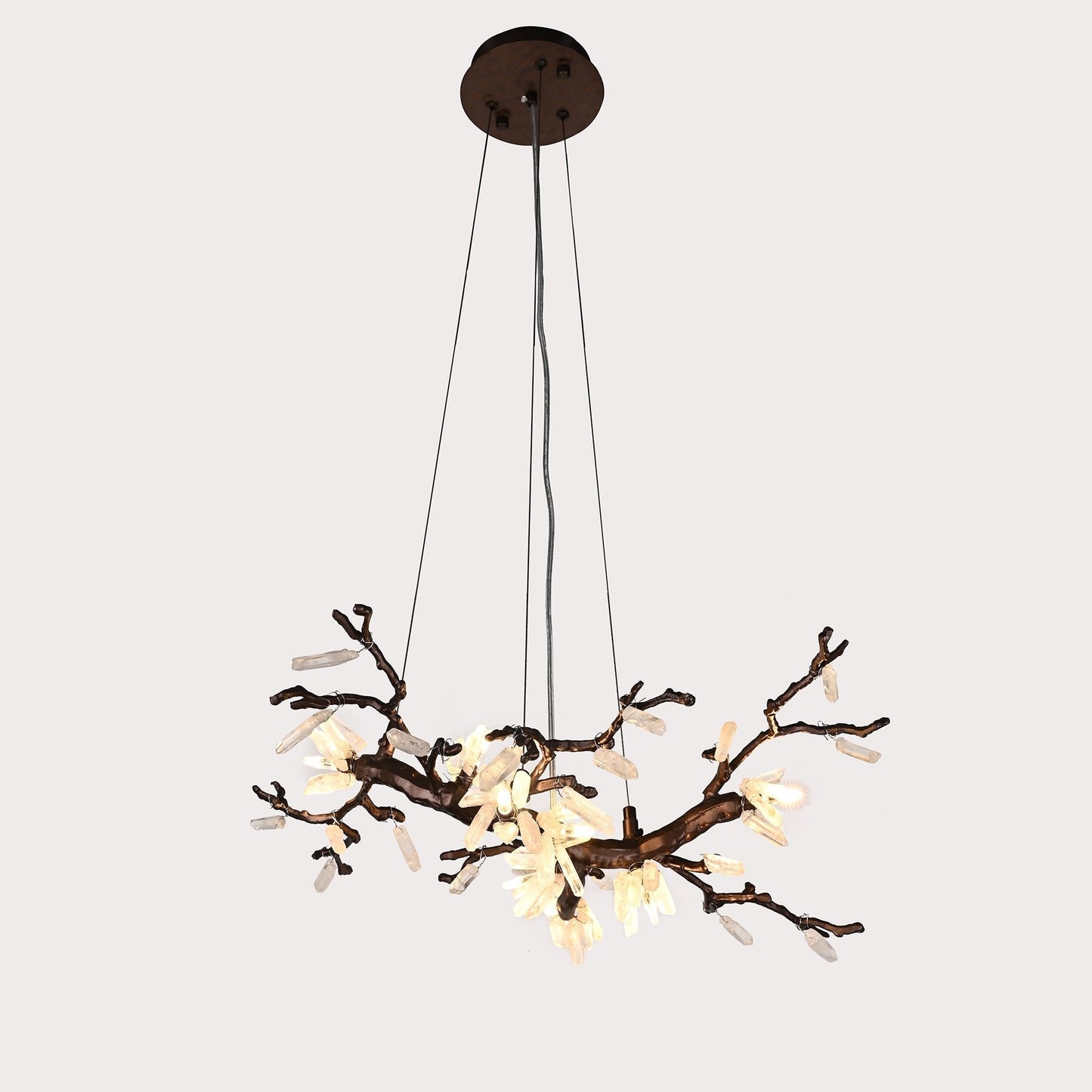 Selenite Crystal Blossom Branching Tree Chandelier