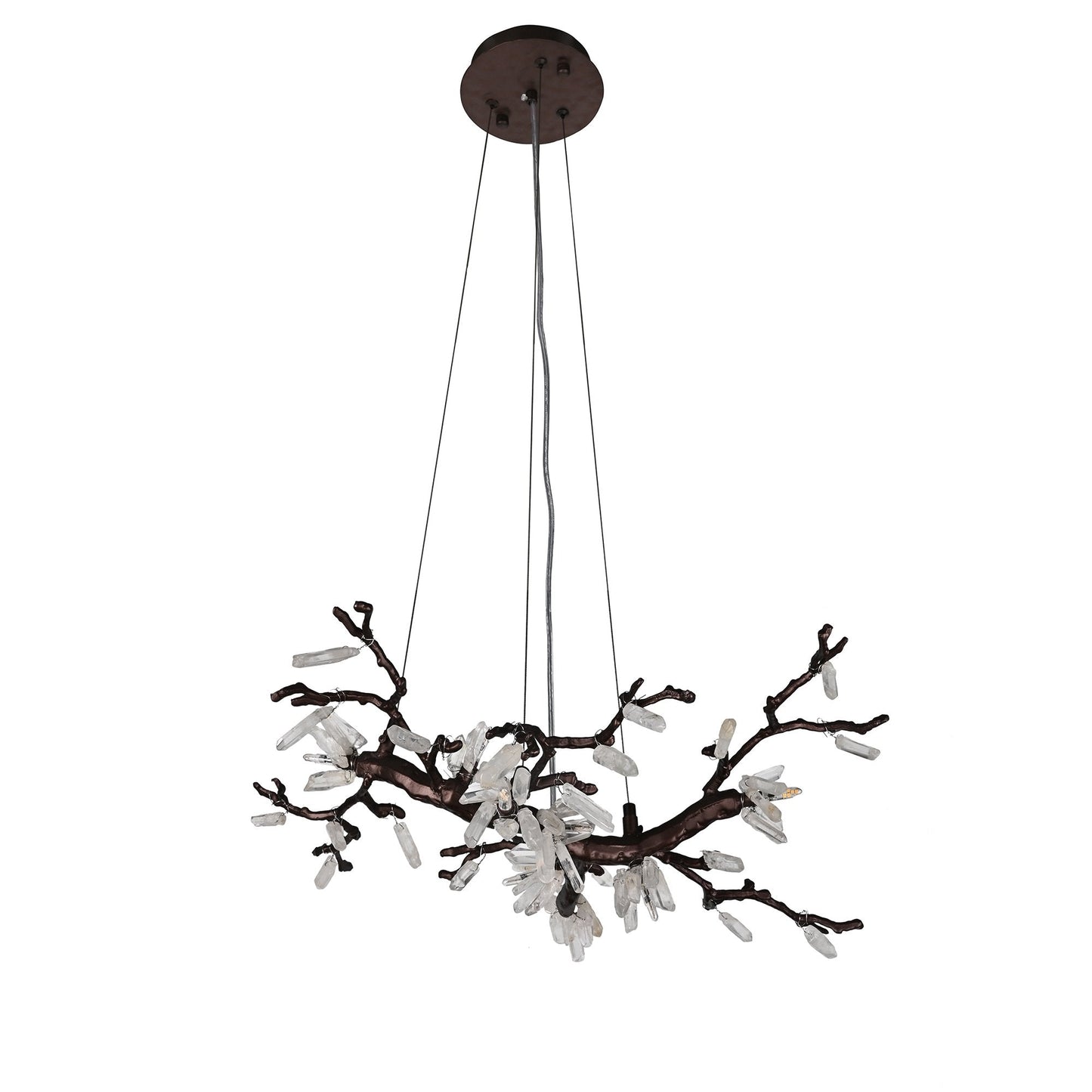 Selenite Crystal Blossom Branching Tree Chandelier