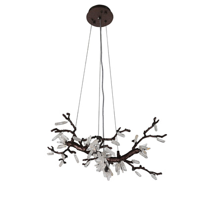 Selenite Crystal Blossom Branching Tree Chandelier