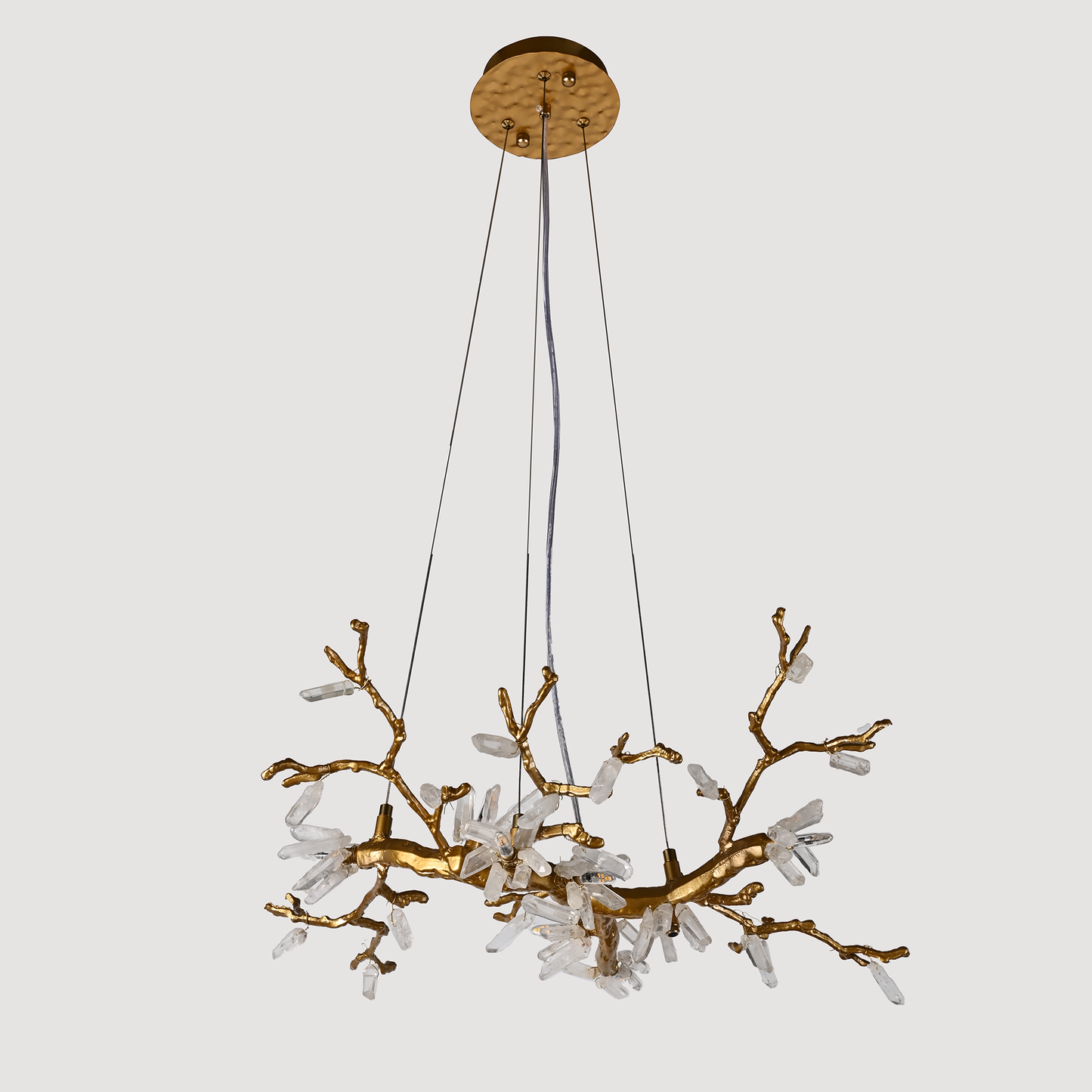 Selenite Crystal Blossom Branching Tree Chandelier