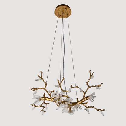 Selenite Crystal Blossom Branching Tree Chandelier