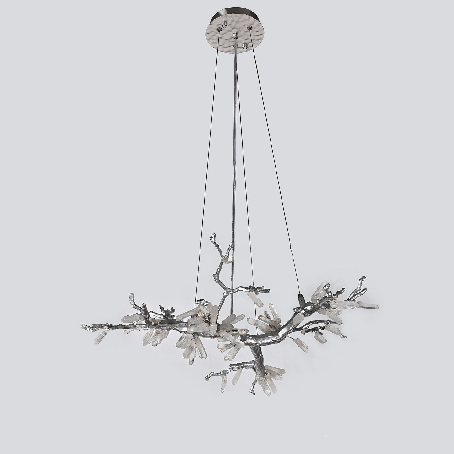 Selenite Crystal Blossom Branching Tree Chandelier