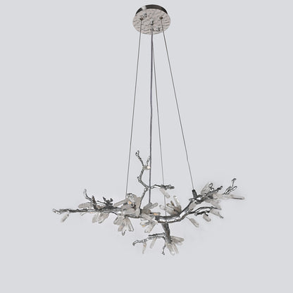 Selenite Crystal Blossom Branching Tree Chandelier