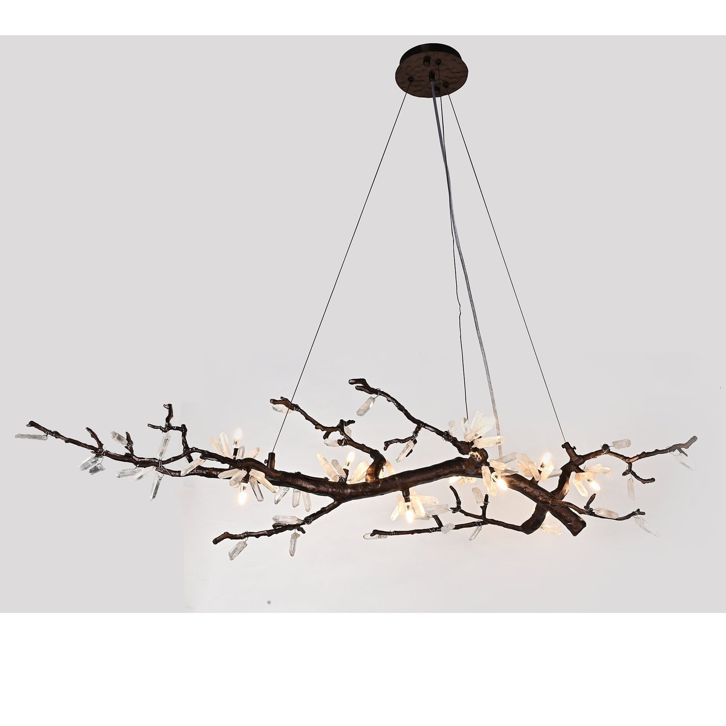 Selenite Crystal Blossom Branching Tree Chandelier