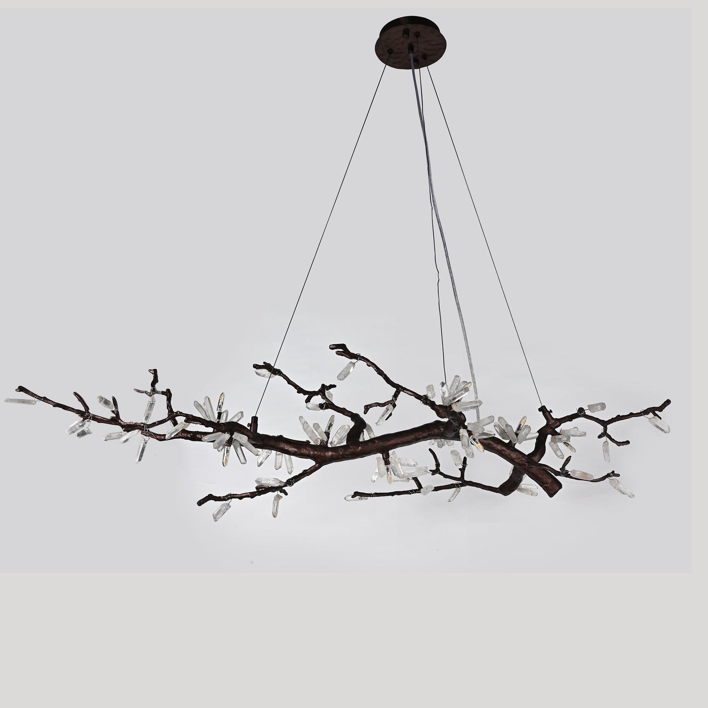 Selenite Crystal Blossom Branching Tree Chandelier