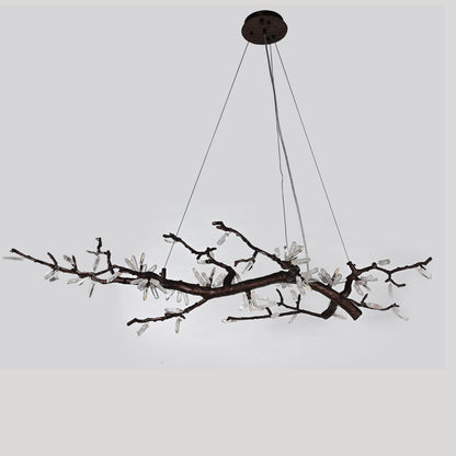 Selenite Crystal Blossom Branching Tree Chandelier