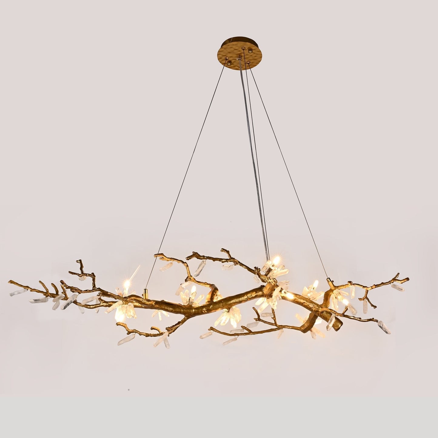 Selenite Crystal Blossom Branching Tree Chandelier