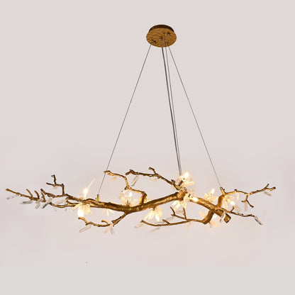 Selenite Crystal Blossom Branching Tree Chandelier