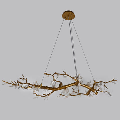 Selenite Crystal Blossom Branching Tree Chandelier