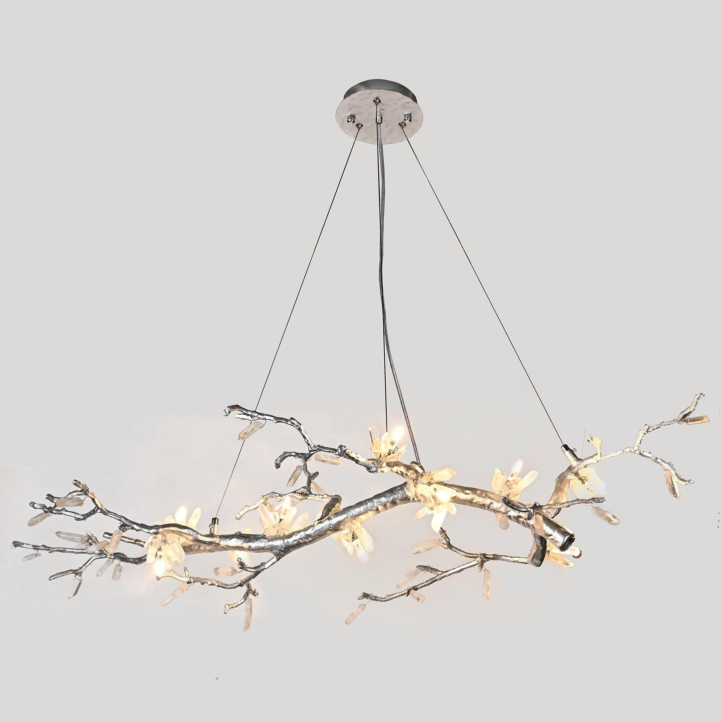 Selenite Crystal Blossom Branching Tree Chandelier