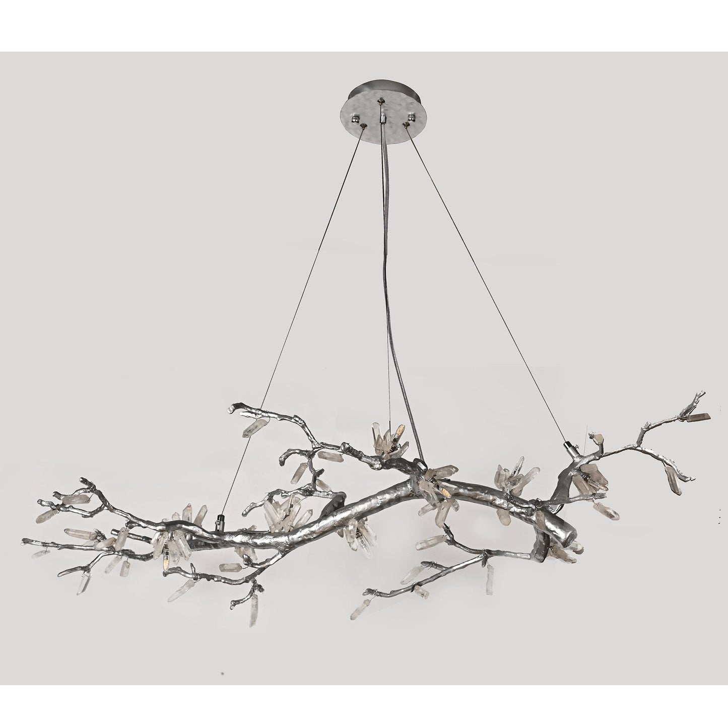 Selenite Crystal Blossom Branching Tree Chandelier