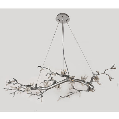 Selenite Crystal Blossom Branching Tree Chandelier