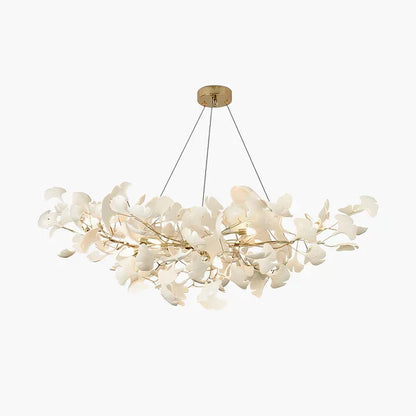 Modern Luxury Linear Ginkgo Ceramic Chandelier for Dining Room/Kitchen Island