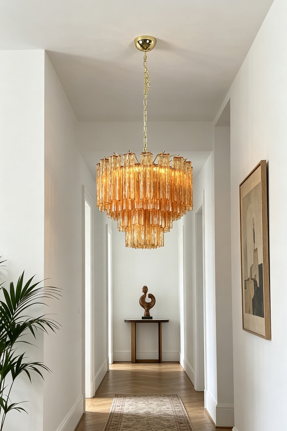 Vellune Cascade Chandelier for Hallway | Samu  Lamp
