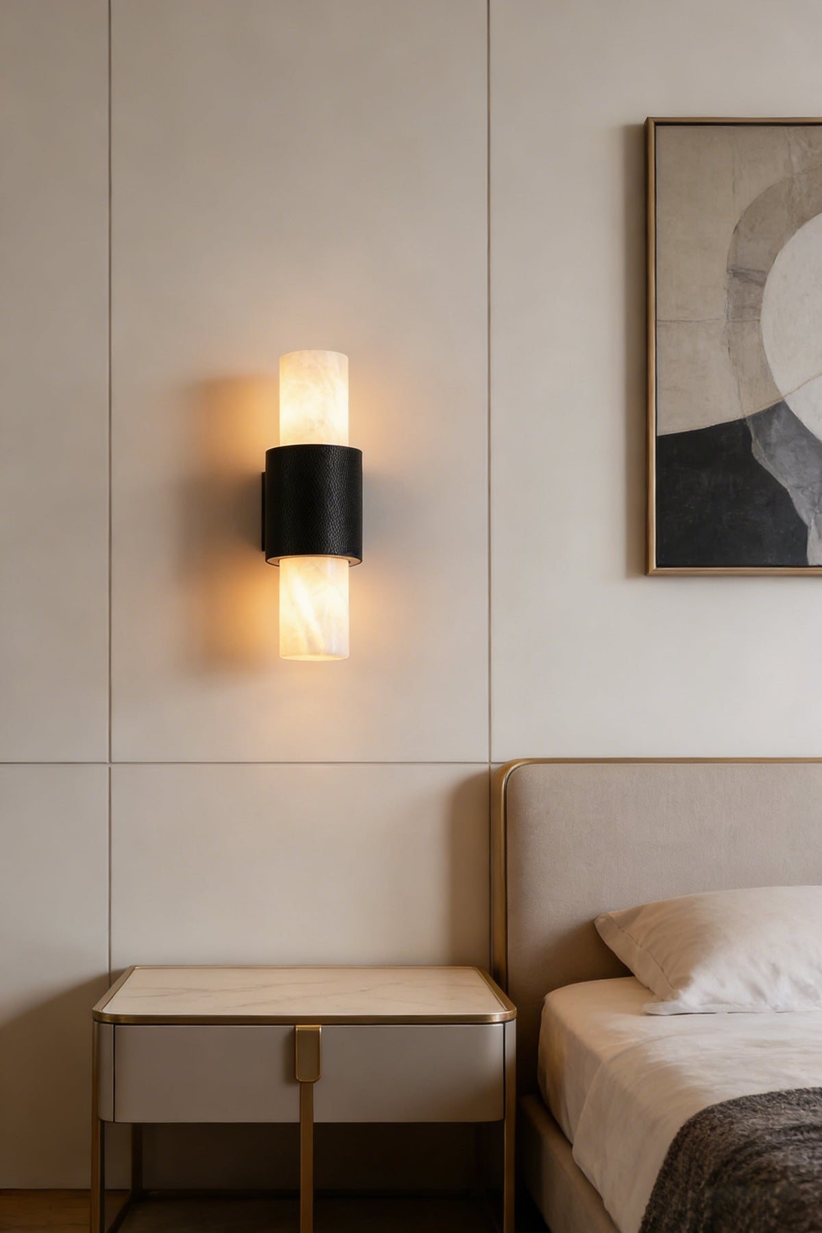 Vertical Alabaster Wall Sconce - view 3 | morylighting
