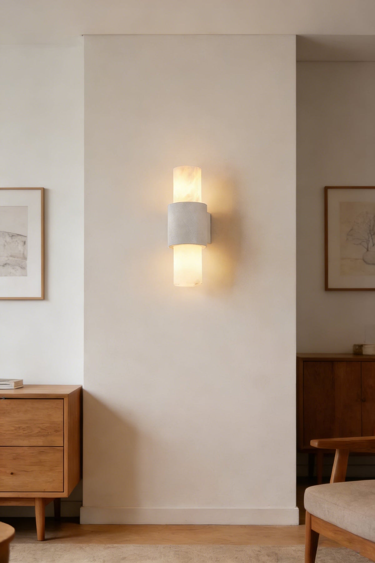 Vertical Alabaster Wall Sconce - view 13 | morylighting