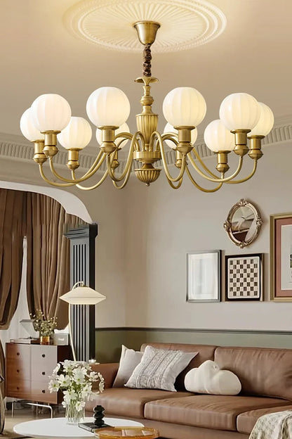 Vintage Brass Chandelier - view 5 | morylighting