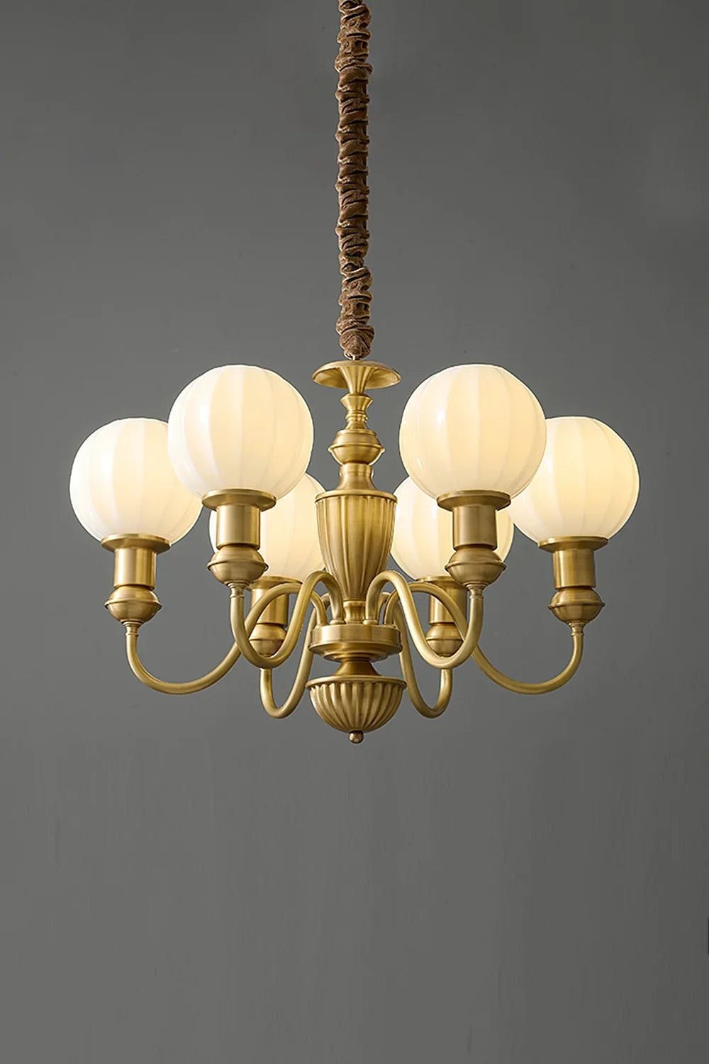 Vintage Brass Chandelier - view 6 | morylighting