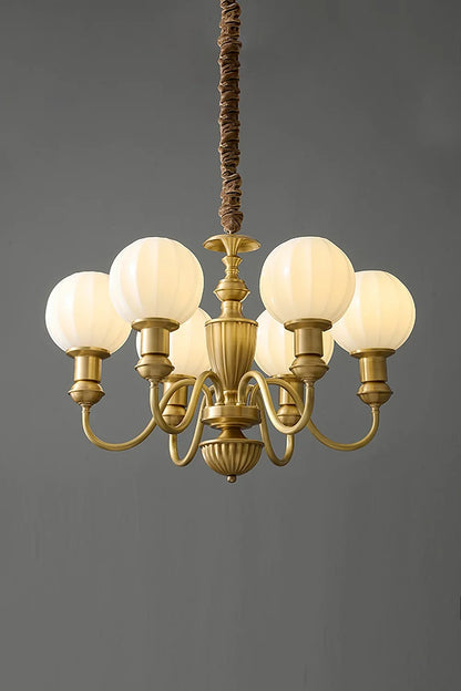 Vintage Brass Chandelier - view 6 | morylighting